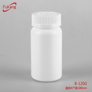120ML HDPE直圆形胶囊塑料瓶 片剂药片包装罐 东莞厂家直销B-120G
