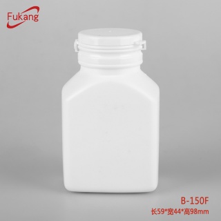  HDPE扁方形白色塑料瓶 150CC宠物食品保健品塑料瓶供应商B-150F
