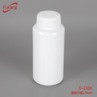 210ML HDPE圆形塑料瓶 胶囊片剂药片 胶水化学试剂包装瓶 D-210A