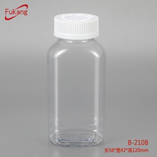  210ML透明保健品瓶 食品级PET扁方形塑料瓶 膏状秋梨枇杷膏包装瓶B-210B