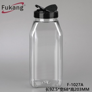 工厂批发1000ml调味品瓶 pet透明方形食品瓶 蝴蝶盖瓶子